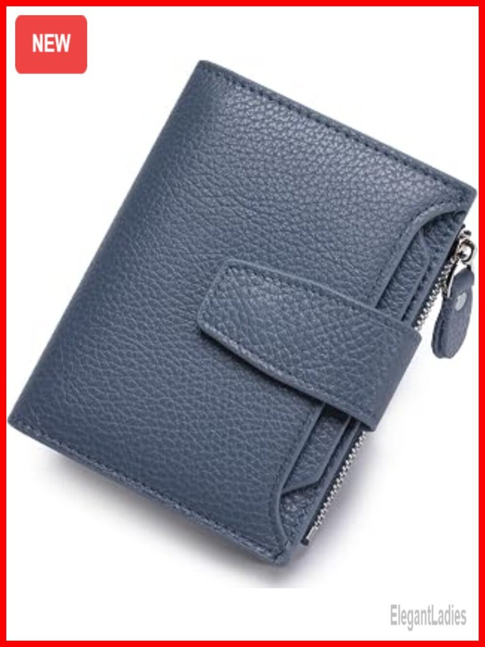 RFID Blocking Bifold Leather Wallet with Zipper Coin Pocket & ID Windows